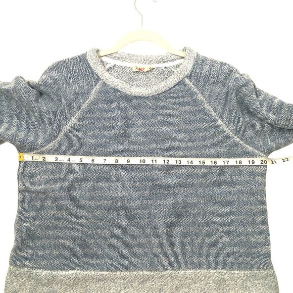 Faherty Whitewater blue textured Pullover Sweatshirt soft Organic Cotton Blend M - Picture 6 of 9